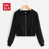 Uniqlo Áo Sơ Mi Nữ Áo Khoác Thời Trang Mới Dây Kéo Áo Khoác Áo Khoác