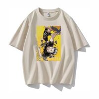 Uniqlo Bóng chuyền Thanh niên Cổ điển Anime Họa tiết in hình Cotton dáng rộng