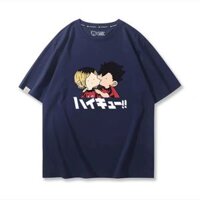 Uniqlo Bóng chuyền thời trang Thanh niên Bóng chuyền Haikyuu Họa tiết Anime In hình Cotton nguyên chất Áo thun ngắn tay nam nữ