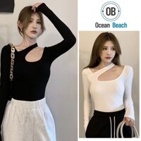 uniqlo Mùa Thu Phong Cách Hàn Quốc Mới Gợi Cảm Mỏng Học Sinh Áo Dây Cổ Dài Tay Áo Sơ Mi Nữ Đáy
