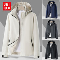 Uniqlo Nam Ngoài Trời Chống Thấm Nước Màu Đục Lỗ Áo Khoác Mới Một Lớp Mỏng Phần Leo Núi Chống Gió Thoáng Khí Áo Khoác Gió Áo Thường Ngày