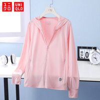 Uniqlo Quần áo chống nắng nhẹ và thoải mái cho nữ Uniqlo, Áo khoác chống nắng thoáng khí có mũ trùm đầu mùa hè UPF50 +