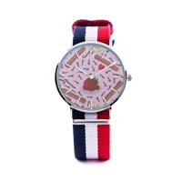 Unisex Fashion Watch Chocolate Roll Stick Dessert Print Dial Quartz Stainless Steel Wrist Watch with Nylon NATO Strap Watchband for Women Men 36mm ...