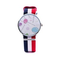 Unisex Fashion Watch Rainbow Lollipop Sweet Color Creative Print Dial Quartz Stainless Steel Wrist Watch with Nylon NATO Strap Watchband for Women ...