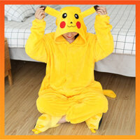 Unisex Kigurumi Kỳ Lân Pikachu Stitch Khủng Long Hổ Hoạt Hình Flannel Bộ Đồ Ngủ Nam Nữ Có Mũ Trùm Đầu Đồ Ngủ Onesies Jumpsuits Trang Phục