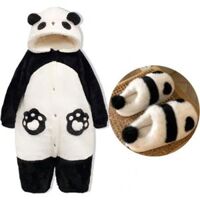 Unisex Mùa Đông Gấu Trúc Áo Choàng Trang Phục Kigurumi Unicron Cosplay Onesies Bộ Đồ Ngủ Người Lớn Bộ Đồ Ngủ Họa Tiết Hình Thú Có Mũ