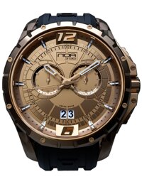 Unisex Swiss Quartz Watch - Premium Analog Display With Rose Gold Dial and Black Watch Band - White and Rose Gold Accents - Water Resistant Stainle...