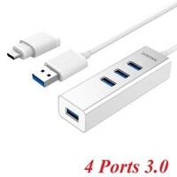 Unitek 29303 Y-3082B Hub USB 3.0 4 Ports + đầu đổi Type-C