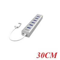 Unitek 95643 Y-3090 30CM Màu Xám Bộ chia Usb 3.0 7 cổng có kèm nguồn phụ