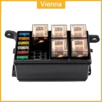 Universal 12V Car Marine Rơle 6 chiều + 6 khe ATO / ATC Blade Hộp đựng cầu chì