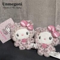 Unmegoni Hello Kitty Móc Khóa, Hoạt Hình Kawaii Sanrio Búp Bê, Túi Trang Trí Da Báo In Quà Tặng Kt Mặt Dây Chuyền