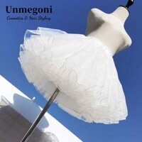 Unmegoni Váy phồng không xương, Váy sợi mềm Lolita Áo Petticoat trắng, Quần áo Cosplay 4 lớp Crinolinas Phụ kiện Cosplay Đáy váy Hỗ trợ