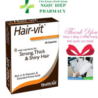 Uống Mọc Tóc HealthAid Hair-Vit Giúp Giảm Rụng Tóc, Kích Thích Tóc Mọc Dày & Bóng Mượt