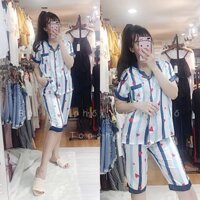 (Up New) BỘ ĐỒ NGỦ 🦋 PIJAMA LỤA TAY NGẮN QUẦN LỬNG - 0890