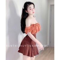 (Up New) SÉT ÁO TRỄ VAI CROP + CHÂN VÁY ĐUÔI CÁ - 0932