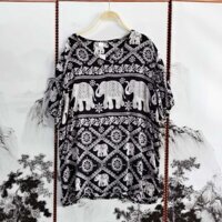 Up Thái Lan 4.1 Áo Thun Tay Ngắn Phong Cách Trung Hoa Áo Thun Nam Cotton Lụa Rời Voi Quần Áo Hợp Thời Trang Nửa Tay