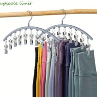 Upscale GIỚI HẠN 2 Móc Treo Cong, 10 Kẹp Móc Treo Tiết Kiệm Không Gian Chống Gió, Giá Phơi Tất Inox Chống Trơn Trượt Thanh treo móc quần áo Cửa Hàng