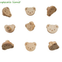 Upscale GIỚI HẠN 6 chiếc Tay cầm gấu dễ thương, Núm tủ quần áo bằng gỗ Tay cầm ngăn kéo phần cứng, Tay cầm nội thất hình gấu cho trẻ em Phụ kiện núm tủ quần áo một lỗ