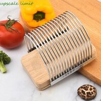 Upscale LIMIT Giá cắt lát khoai tây, Máy cắt lát bánh mì bằng thép không gỉ thủ công, Đế chống trượt bằng gỗ có thể tháo rời gia dụng có đinh cố định Khuôn cắt bánh mì nướng bơ