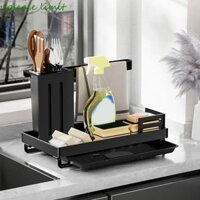Upscale LIMIT Giá thoát nước bồn rửa chén, Giá đỡ bọt biển bằng thép Carbon tiết kiệm không gian, Hộp đựng xà phòng bồn rửa chống rỉ đa chức năng cho gia đình