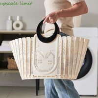 Upscale LIMIT Giỏ đựng quần áo có thể gập lại, Giỏ đựng quần áo bẩn dày bằng nhựa, Giỏ đựng đồ giặt chống nước treo tường cầm tay đa chức năng Phòng tắm