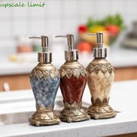 Upscale LIMIT Hộp đựng xà phòng mã não cổ điển, Chai dưỡng da tay dạng lỏng có thể đổ lại, Loại ép nhựa Chống trượt Hộp đựng sữa tắm chống thấm nước Dầu gội