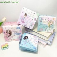 Upscale LIMIT Hộp quà công chúa nàng tiên cá, Hộp đóng gói tròn có thể xếp chồng lên nhau chống bụi, Sáng tạo có nắp Hộp quà hình vuông hoạt hình Giáng sinh