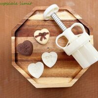 Upscale LIMIT Khuôn Bánh Trung Thu Hình Trái Tim, Dập Nổi Dập Tay Khuôn Bánh Đậu Xanh, Dụng Cụ Làm Bánh Ngọt Nhựa Mini Khuôn Bánh Quy Ngày Lễ Tình Nhân