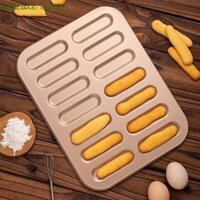 Upscale LIMIT Khuôn Ladyfinger, Không Mùi 14 Khoang Khuôn Bánh Quy Hình Ngón Tay, Dụng Cụ Làm Bánh DIY Dễ Dàng Sử Dụng Bánh Quy Bề Mặt Mịn Bằng Thép Carbon Khay Nướng Bánh Mousse Bánh