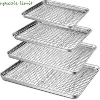 upscale limit Tấm nướng bánh giới hạn UPSCALE với bộ giá làm mát, Tấm nướng bánh vuông chống dính bằng thép không gỉ, Kệ nướng bánh Pizza hạng nặng không gỉ