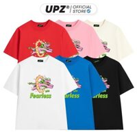 UPZ Áo Thun Cotton Unisex Form Rộng Tay Ngắn In Hoạ Tiết RỒNG MÀU TRÁI THANH LONG FEARLESS (6 Màu)
