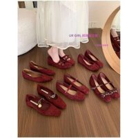 Ur GIRL ~ Pháp Nông Miệng Mary Jane Giày Nữ Slip-On Flat Ballet Giày Gao Zhi Sister Feels Mặc Hợp Thời Trang