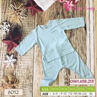 [UR6012] Bộ quần áo vải trơn, dài tay cúc vai Uala Rogo cho bé