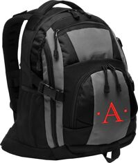Urban Backpack, Black/Magnet Grey/Black, with Embroidered David Monogram A