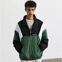 [URBANPLAYERS] Áo Khoác Gió Ba Màu Có Dây Kéo Đầy Đủ (Xanh Lá Cây)