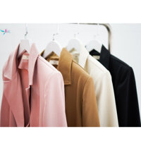 URI Áo blazer nữ, áo vest dài tay URI dáng dài form rộng vạt tròn, vạt vuông màu trơn