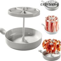 URJUMPEA Lò nướng thịt nướng lò vi sóng URJUMPEA, Nồi nướng thịt xông khói lò vi sóng chống dính, Tiện ích nhà bếp chịu nhiệt độ cao bền có thể gập lại