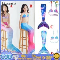 Urparcel 2 piece set girls polyester mermaid tail áo tắm 3-12 tuổi bộ bikini đầy màu sắc áo tắm