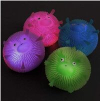 U.S. Toy Squeeze, Stretch and Pull Light Up Critter Puffer Ball Yo-Yo / Box of 12