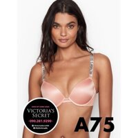[USA 34A/A75] - Áo lót hồng đính hạt lấp lánh (82) Very Sexy, Rose Tan, nâng ngực - Victoria's Secret USA