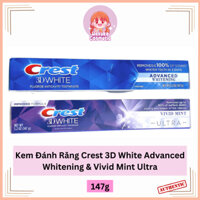 USA - Kem Đánh Răng Crest 3D White Advanced Whitening & Vivid Mint Ultra 147g