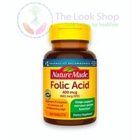 USA- Viên uống Folic Acid 400mcg 250 viên Nature Made