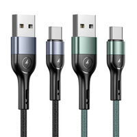 USAMS U55 Aluminum Alloy Braided Type-C Micro USB Data Cable for Samsung Galaxy Note S20 ultra S21 Huawei Mate40 OnePlus