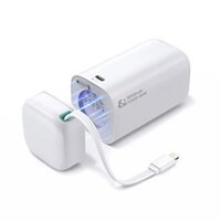 USAMS US-CD217 PD45W Dual Output Fast Charging Power Bank With Lightning Magnetic Retractable Cable Module-XMF Series 18000mAh white ( 20KCD21702 )