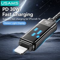 Usams USB C 30W PD Cáp Sạc Nhanh Cáp USB Loại C Cáp Dữ Liệu Tương Thích Cho iPhone8-14 Series