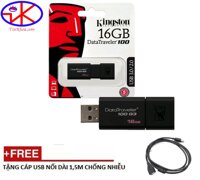 USB 16GB KINGSTON DT100G3 3.0 Tặng kèm cáp usb nối dài chống nhiễu đen.