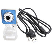 USB 2.0 360 Degree Rotation Web Camera Webcam with Mic for Laptop Desktop (Blue) (Intl)