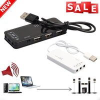 USB 2.0 Hub TO 3-Port USB 2.0 + Headphone + Mic w/7.1CH Sound Card Splitter (Black) - intl [bonus]