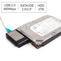 USB 2.0 ra SATA/IDE-ATA 2.5/3.5 đọc dữ liệu Ổ cứng/SSD/CD/DVD-ROM DTECH DT-8003A - Kèm nguồn phụ hỗ trợ nguồn [bonus]