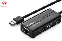 USB 2.0 to Lan 10/100Mbps + Chia USB 3 cổng 2.0 chính hãng Ugreen UG-20264